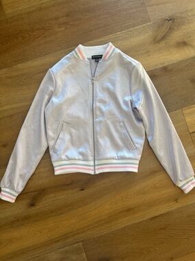 American Apparel - Light purple silver Satin Fabric jacket XS